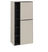 Напівпенал Villeroy & Boch Subway 3.0 57,4х36,2х120 см петлі праворуч ДСП кашеміровий сірий/ручка вулканічний чорний C59901VN