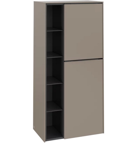 Полупенал Villeroy & Boch Subway 3.0 57,4х36,2х120 см петли справа ДСП серо-коричневый/ручка монохром C59902VM