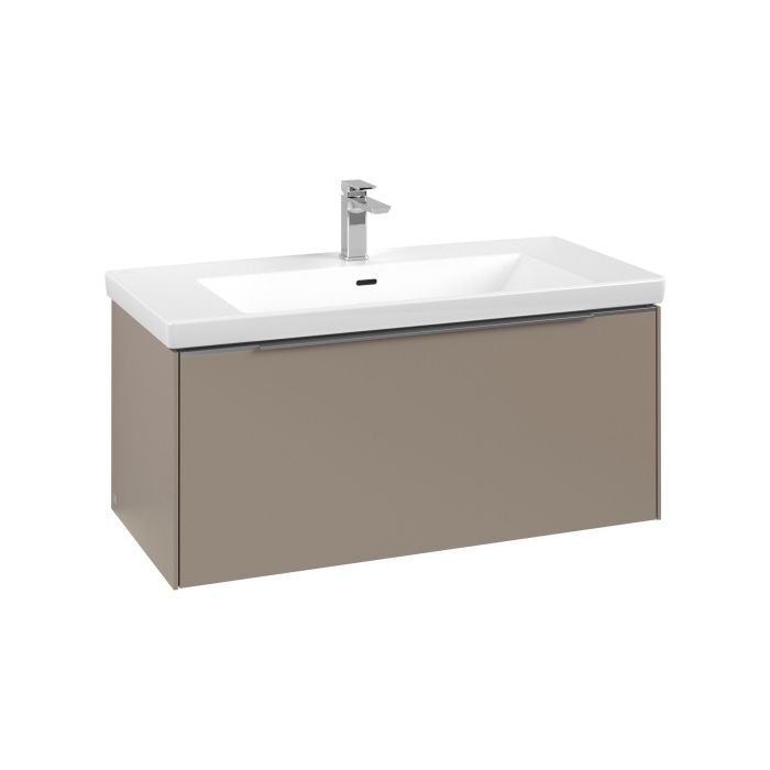 Тумба під раковину Villeroy & Boch Subway 3.0 97,3х42,9 см ДСП/алюміній тауп C569L0VM