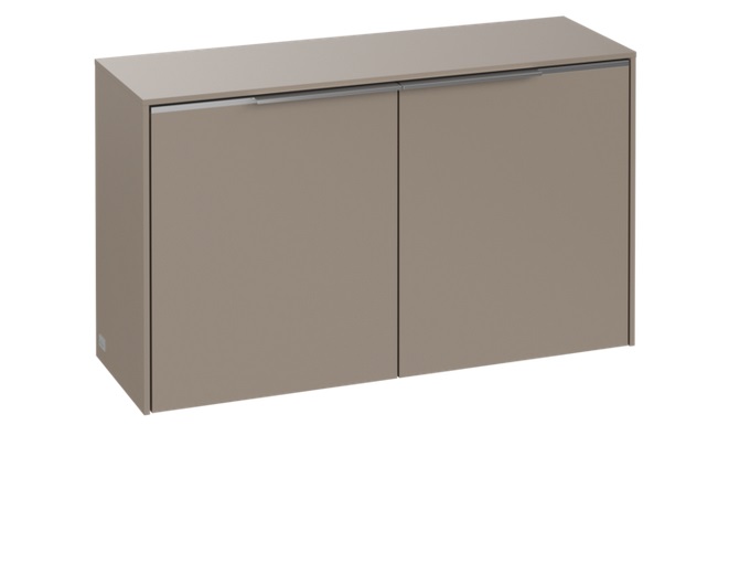 Шафка для ванної Villeroy & Boch Subway 3.0 72,8х25,6 см ДСП сіро-коричневий/ручка алюміній глянцевий C60000VM