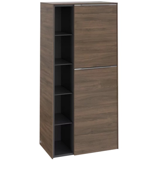 Полупенал Villeroy & Boch Subway 3.0 57,4х36,2х120 см петли справа ДСП дуб аризона/ручка алюминий глянцевый C59900VH