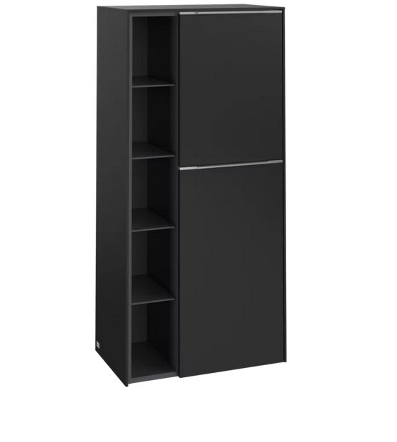 Полупенал Villeroy & Boch Subway 3.0 57,4х36,2х120 см петли справа ДСП вулканический черный/ручка алюминий глянцевый C59900VL