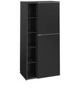 Напівпенал Villeroy & Boch Subway 3.0 57,4х36,2х120 см петлі праворуч ДСП вулканічний чорний/ручка алюміній глянцевий C59900VL