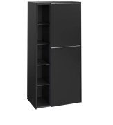 Напівпенал Villeroy & Boch Subway 3.0 57,4х36,2х120 см петлі праворуч ДСП вулканічний чорний/ручка алюміній глянцевий C59900VL