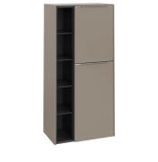 Напівпенал Villeroy & Boch Subway 3.0 57,4х36,2х120 см петлі праворуч ДСП сіро-коричневий/ручка алюміній глянцевий C59900VM