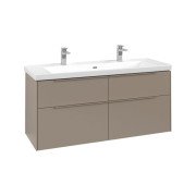 Тумба під раковину Villeroy & Boch Subway 3.0 127,2х57,6 см ДСП/алюміній тауп/монохром  C602L2VM