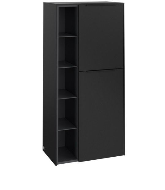 Напівпенал Villeroy & Boch Subway 3.0 57,4х36,2х120 см петлі праворуч ДСП вулканічний чорний/ручка вулканічний чорний C59901VL