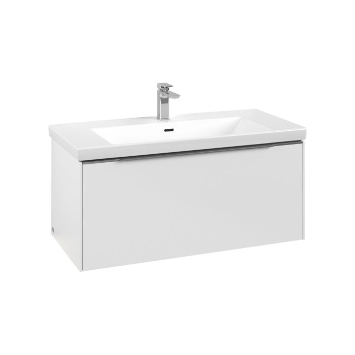 Тумба під раковину Villeroy & Boch Subway 3.0 97,3х42,9 см ДСП/алюміній чистий білий C569L0VF