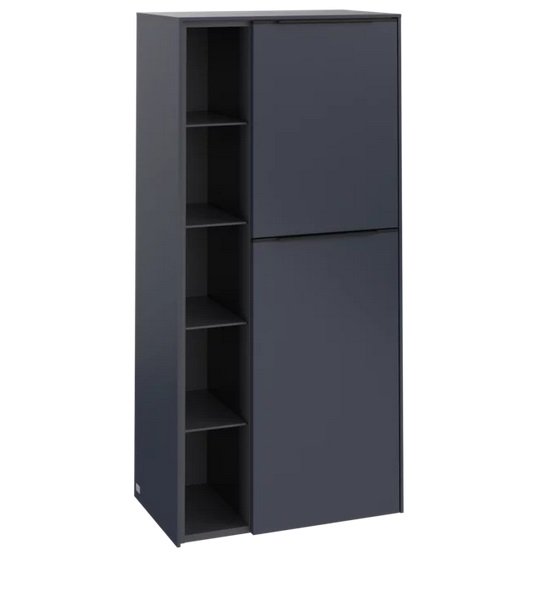 Полупенал Villeroy & Boch Subway 3.0 57,4х36,2х120 см петли справа ДСП морской синий/ручка вулканический черный C59901VQ