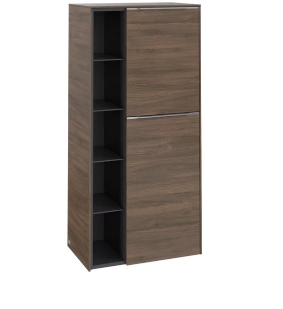 Полупенал Villeroy & Boch Subway 3.0 57,4х36,2х120 см петли справа ДСП дуб аризона/ручка алюминий глянцевый C59900VH