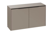 Шафка для ванної Villeroy & Boch Subway 3.0 72,8х25,6 см ДСП сіро-коричневий/ручка вулканічний чорний C60001VM