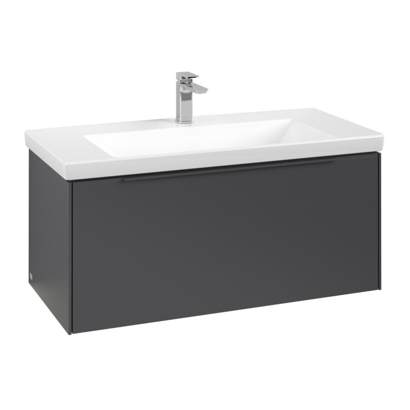 Тумба под раковину Villeroy & Boch Subway 3.0 97,3х42,9 см ДСП/алюминий графит/монохром C569L2VR