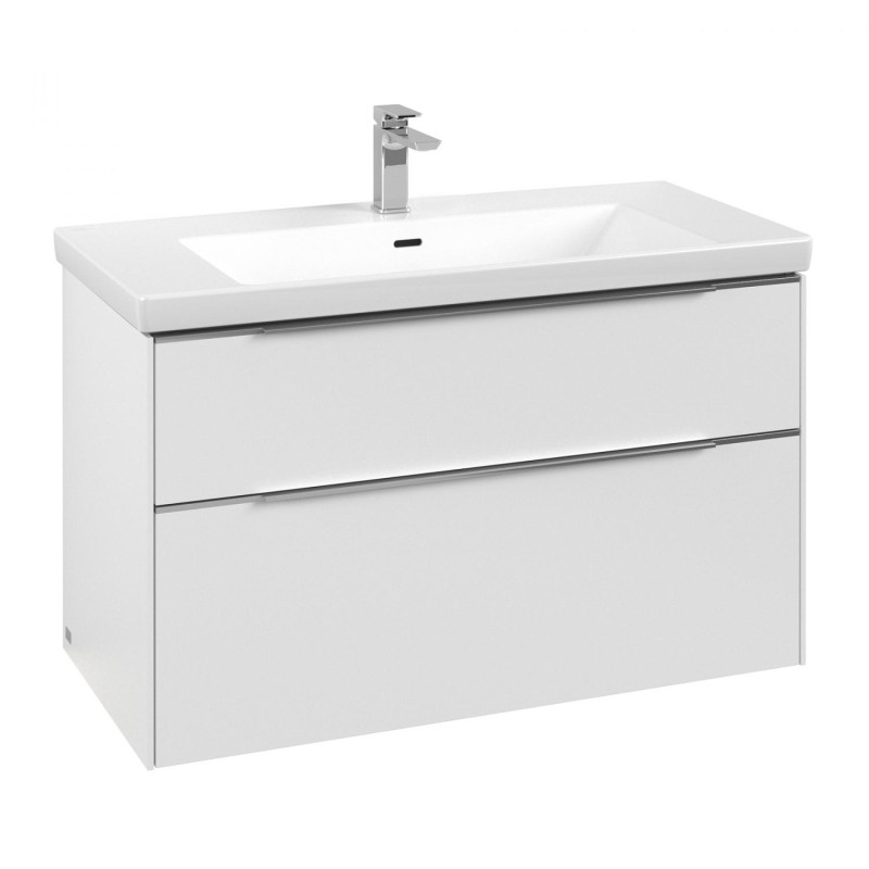 Тумба под раковину Villeroy & Boch Subway 3.0 97,3х57,6 см ДСП/алюминий чистый белый C570L0VF