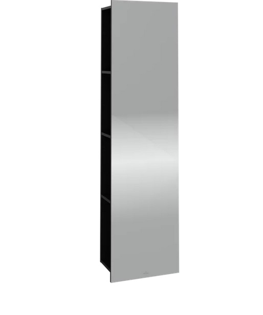 Зеркало для ванной Villeroy & Boch Subway 3.0 45х170 см с полками слева ДСП вулканический черный C59600VL
