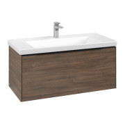 Тумба под раковину Villeroy & Boch Subway 3.0 97,3х42,9 см ДСП/алюминий дуб аризона/черный вулкан C569L1VH