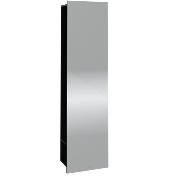 Дзеркало для ванної кімнати Villeroy & Boch Subway 3.0 45х170 см з полицями праворуч ДСП вулканічний чорний C59700VL