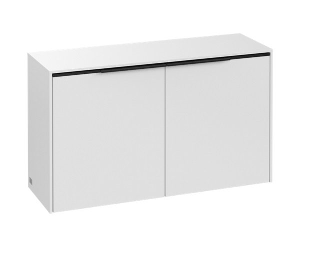 Шафка для ванної Villeroy & Boch Subway 3.0 72,8х25,6 см ДСП чисто білий/ручка вулканічний чорний C60001VF