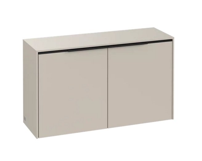 Шафка для ванної Villeroy & Boch Subway 3.0 72,8х25,6 см ДСП кашеміровий сірий/ручка вулканічний чорний C60001VN