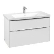 Тумба под раковину Villeroy & Boch Subway 3.0 97,3х57,6 см ДСП/алюминий чистый белый C570L0VF