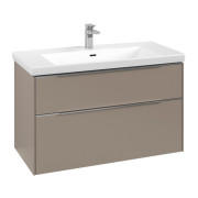 Тумба под раковину Villeroy & Boch Subway 3.0 97,3х57,6 см ДСП/алюминий тауп C570L0VM