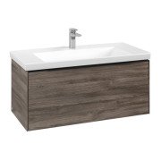 Тумба под раковину Villeroy & Boch Subway 3.0 97,3х42,9 см ДСП/алюминий дуб каменный/черный вулкан C569L1RK