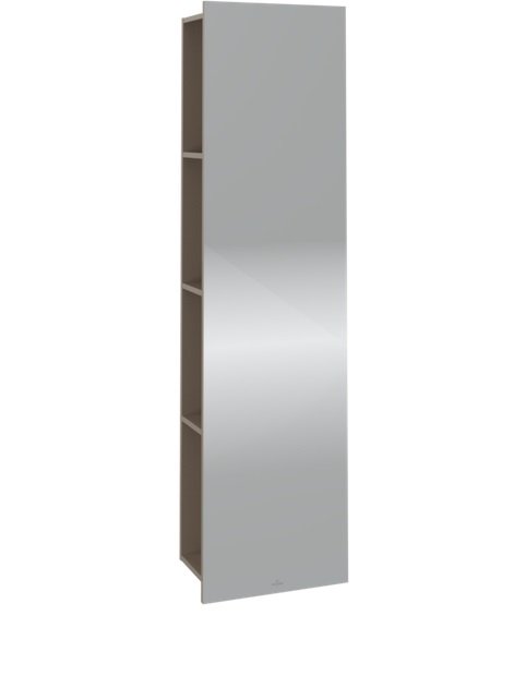 Зеркало для ванной Villeroy & Boch Subway 3.0 45х170 см с полками слева ДСП серо-коричневый C59600VM