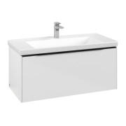 Тумба під раковину Villeroy & Boch Subway 3.0 97,3х42,9 см ДСП/алюміній білий діамант/чорний вулкан C569L1VE