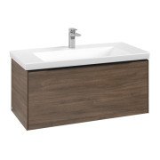 Тумба под раковину Villeroy & Boch Subway 3.0 97,3х42,9 см ДСП/алюминий дуб аризона/черный вулкан C569L1VH