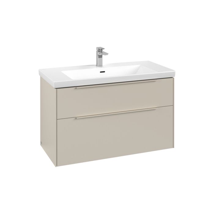 Тумба під раковину Villeroy & Boch Subway 3.0 97,3х57,6 см ДСП/алюміній сірий кашемір/монохром C570L2VN