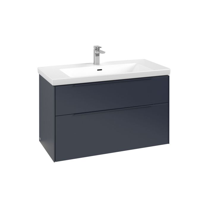 Тумба під раковину Villeroy & Boch Subway 3.0 97,3х57,6 см ДСП/алюміній морський синій/монохром C570L2VQ
