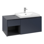 Тумба під раковину Villeroy & Boch Subway 3.0 100х42,3 см ДСП/алюміній морський синій/чорний вулкан C571L1VQ