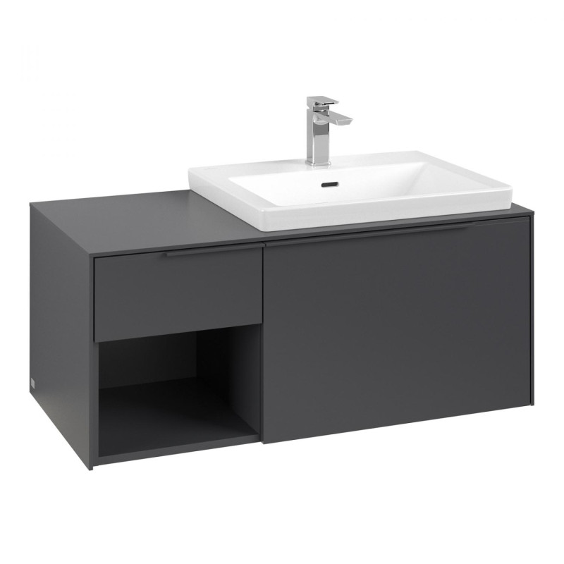 Тумба под раковину Villeroy & Boch Subway 3.0 100х42,3 см ДСП/алюминий графит/монохром C571L2VR