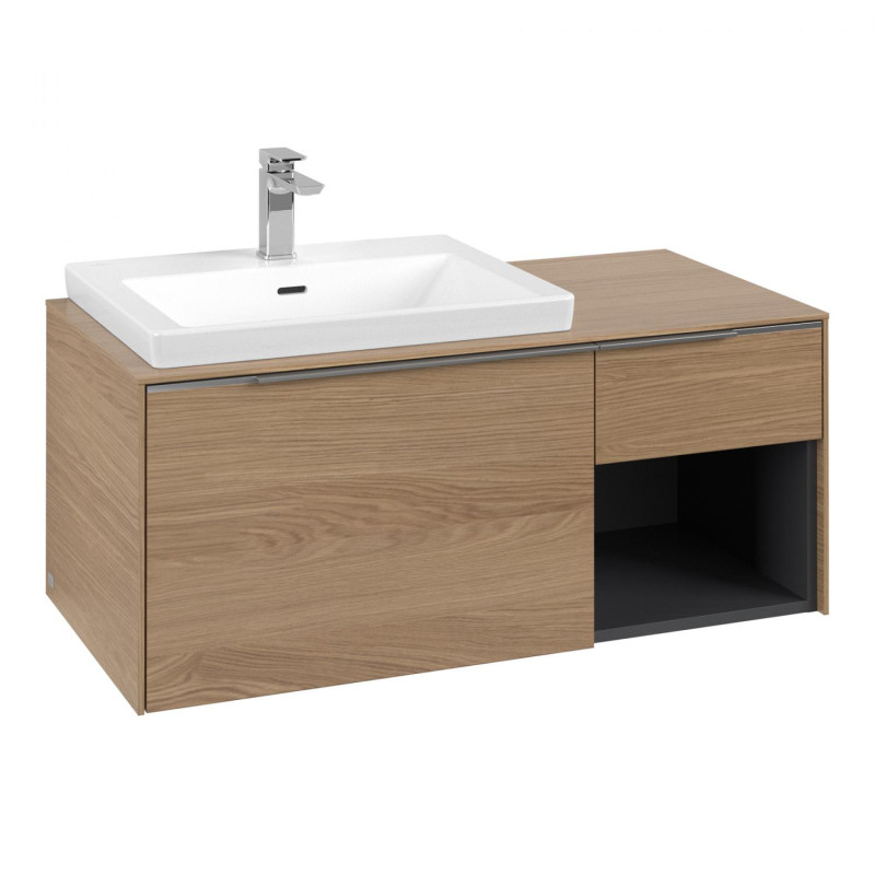 Тумба под раковину Villeroy & Boch Subway 3.0 100х42,3 см ДСП/алюминий дуб северный C572L0VJ