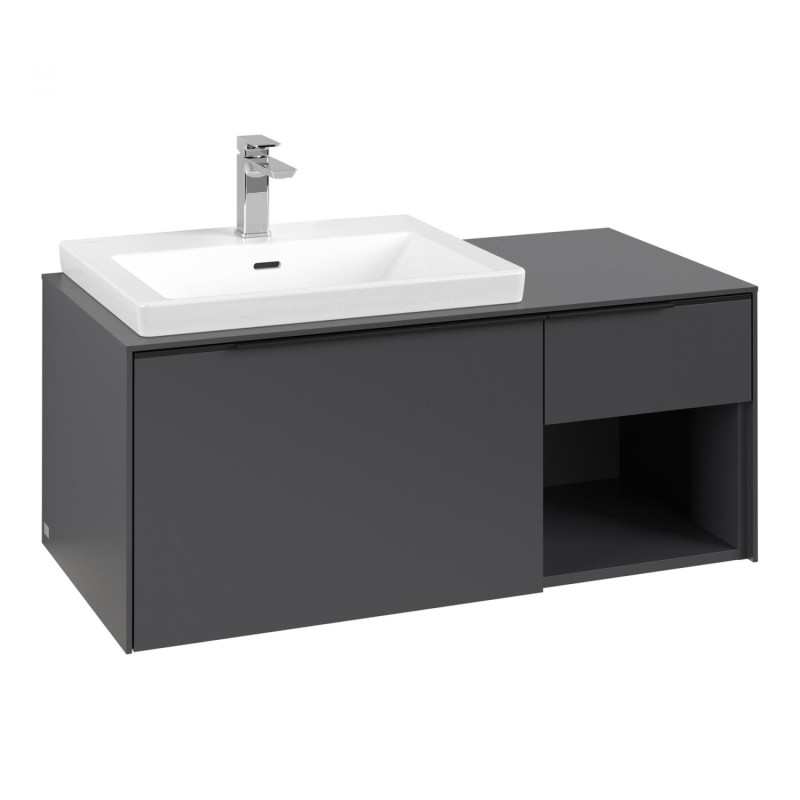 	Тумба под раковину Villeroy & Boch Subway 3.0 100х42,3 см ДСП/алюминий графит/черный вулкан C572L1VR