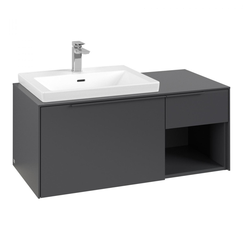 Тумба под раковину Villeroy & Boch Subway 3.0 100х42,3 см ДСП/алюминий графит/монохром C572L2VR