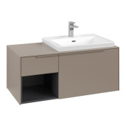 Тумба под раковину Villeroy & Boch Subway 3.0 100х42,3 см ДСП/алюминий тауп/монохром C571L2VM