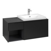 Тумба под раковину Villeroy & Boch Subway 3.0 100х42,3 см ДСП/алюминий черный вулкан/черный вулкан C571L1VL