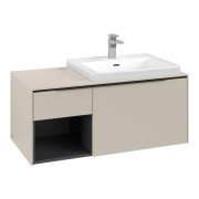 Тумба под раковину Villeroy & Boch Subway 3.0 100х42,3 см ДСП/алюминий серый кашемир/черный вулкан C571L1VN