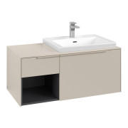 Тумба под раковину Villeroy & Boch Subway 3.0 100х42,3 см ДСП/алюминий серый кашемир/монохром C571L2VN