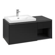 Тумба под раковину Villeroy & Boch Subway 3.0 100х42,3 см ДСП/алюминий черный вулкан C572L0VL