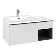 Тумба под раковину Villeroy & Boch Subway 3.0 100х42,3 см ДСП/алюминий белый бриллиант/черный вулкан C572L1VE