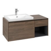 Тумба под раковину Villeroy & Boch Subway 3.0 100х42,3 см ДСП/алюминий дуб аризона/черный вулкан C572L1VH