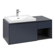 Тумба под раковину Villeroy & Boch Subway 3.0 100х42,3 см ДСП/алюминий морской синий/черный вулкан C572L1VQ