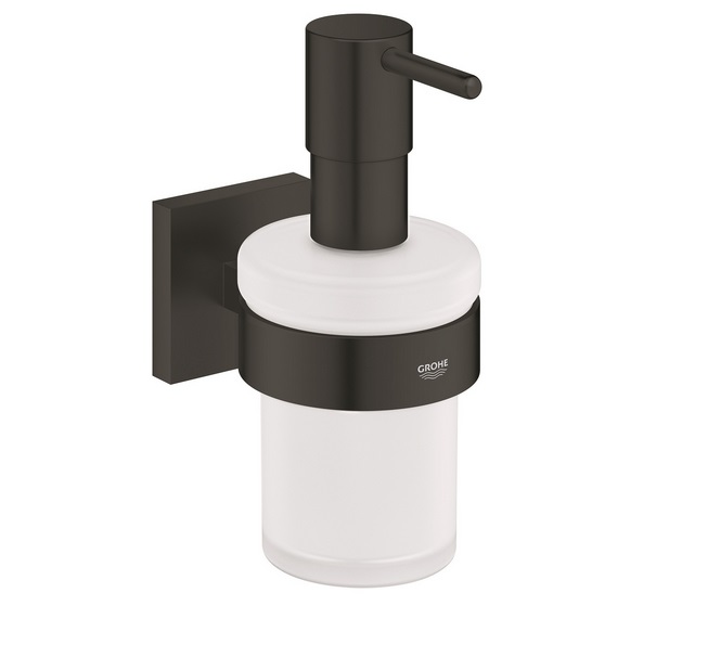Диспенсер для рідкого мила Grohe Start Cube із тримачем чорний матовий 410982430