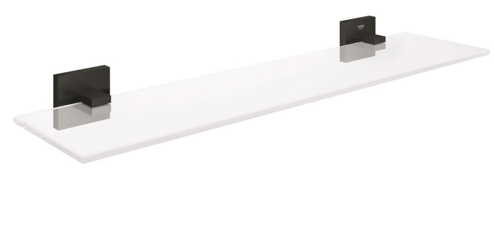 Полочка для ванной Grohe QuickFix Start Cube 53 см черный матовый/прозрачное стекло 411092430