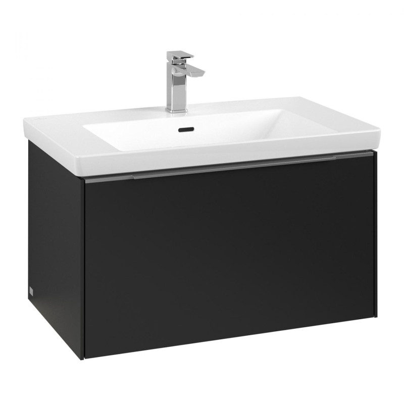 Тумба под раковину Villeroy & Boch Subway 3.0 77,2х42,9 см ДСП/алюминий черный вулкан C573L0VL