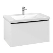 Тумба под раковину Villeroy & Boch Subway 3.0 77,2х42,9 см ДСП/алюминий белый бриллиант/черный вулкан C573L1VE