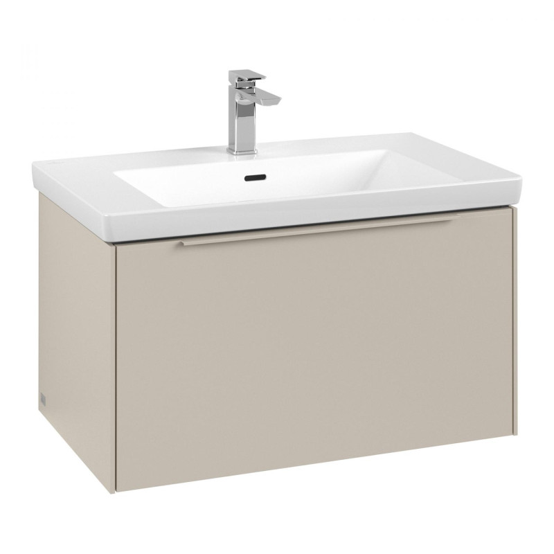 Тумба під раковину Villeroy & Boch Subway 3.0 77,2х42,9 см ДСП/алюміній сірий кашемір/монохром C573L2VN