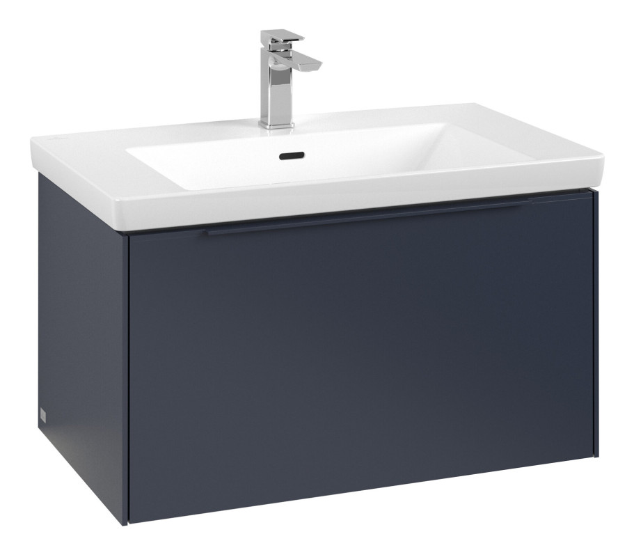 Тумба под раковину Villeroy & Boch Subway 3.0 77,2х42,9 см ДСП/алюминий морской синий/монохром C573L2VQ