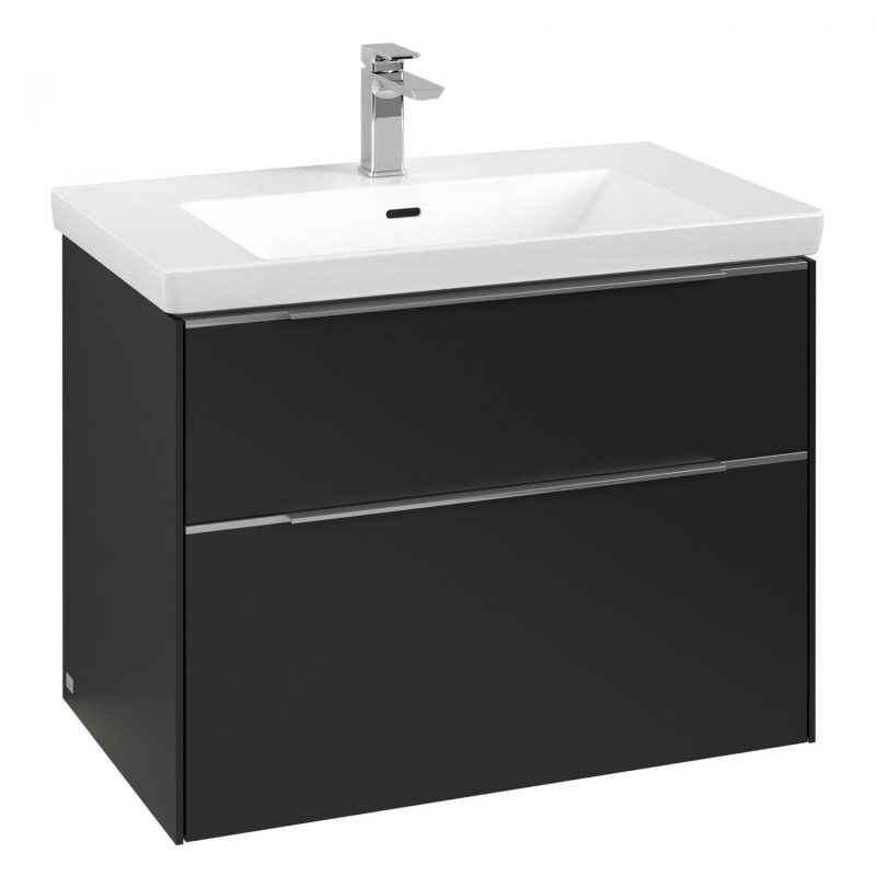 Тумба под раковину Villeroy & Boch Subway 3.0 77,2х57,6 см ДСП/алюминий черный вулкан  C574L0VL